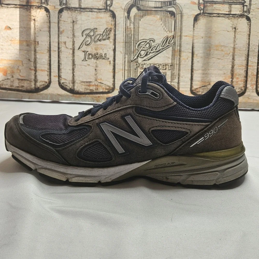 New Balance 990v4 Made In USA Shoes Purple Blue Mens 9 Athletic Running Sneakers